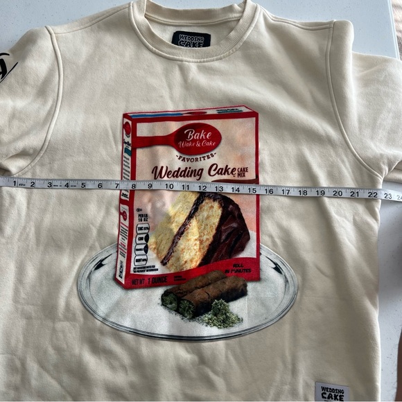 Wedding Cake Wake Bake and cake long sleeve sweater size xl 100% cotton unisex - Picture 12 of 14